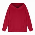 thumbnail image 5 of Towmus Long Sleeve Tops for Girls 1-14 Kids Solid Hoodies Fall Fashion Casual Hooded Sweatshirts Loose Comfy Trendy Pullover Tops with Pockets, 5 of 8