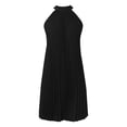 thumbnail image 5 of WILLBEST Robe Enveloppante Robe Décontractée Sans Manches à Nouer dans le Dos Mini Robe Plissée Ligne A Ample, 5 of 5