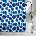 thumbnail image 2 of Blue Polka Dots Shower Curtain Set, Waterproof Shower Curtains for Bathroom, Watercolor Modern Abstract Geometric Washable Fabric Cloth Bath Curtain for Bathtub Decoration with Hooks 72x78 Inches, 2 of 9