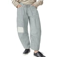 thumbnail image 2 of GEWSEY Baggy Barrel Jeans for Women Y2k Striped Drawstring High Waist Straight Wide Leg Boyfriend Jeans Mom Denim Pants (Blue, L), 2 of 6