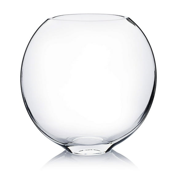 WGV Clear Moon Bowl Vase - 4" Wide x 7" Height, Good quality, Heavy Weighted Base - 1 Pc