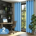 thumbnail image 5 of Deconovo Total Blackout Curtains for Living Room, Thermal Insulated, 2 Panels, 52"x54", Sky Blue, 5 of 9