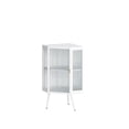 thumbnail image 5 of White Tempered Glass Door Corner Cabinet - 22.44" For Bedroom, Bathroom, Living Room, Elegant & Space Floor With Storage In For Stylish, 5 of 7