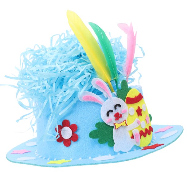 1 Juego de Kit de Material para capó de pollitos de Pascua DIY para niños, Artesanías hechas a mano para niños y niñas, accesorios bonitos para el cabello para suministros para fiesta de Pascua