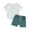 Green White, variant on Baby Boys 2Pcs Summer Outfits 6M 12M 18M 24M 3Y Short Sleeve T-Shirt Tops Elastic Waistband Shorts Set Toddler Clothes