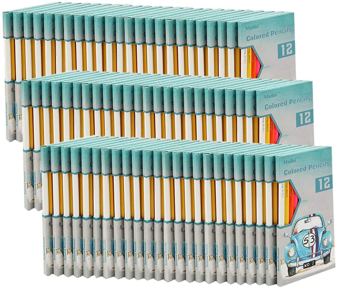 Madisi Colored Pencils Bulk NonToxic PreSharpened 72 Packs of 12