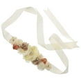 thumbnail image 5 of 2Pcs Floral Bridal Maternity Sash Belt Ribbon Belly Band For Wedding Pregnant Baby Shower Party Photoshoot Beige, 5 of 6
