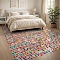 thumbnail image 3 of ODIKA 8'x10' Vibrant Multicolor Mosaic Pattern Washable Area Rug Dynamic Abstract Squares with Style for King Size Bedroom Under Bed, Master Suite, Non-Shedding, Easy Care, 3 of 7