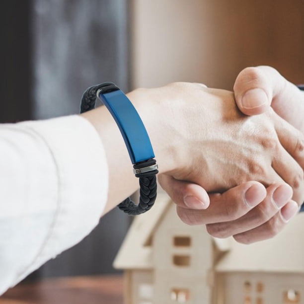 Pulsera del día de San Valentín Pulsera de pareja Decoración Joyería de muñeca con dijes ligeros para la playa Día de San Valentín Boda Mujer Mujer Azul negro