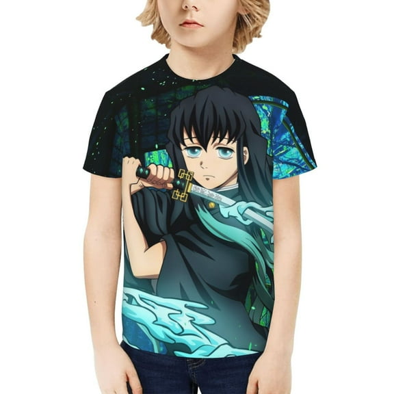 Muichiro Tokito Kids T-Shirt 3d Printed Graphic T-Shirts Boys And Girls Short Sleeve Shirts For Youth Kids X-Small