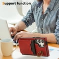 thumbnail image 7 of Allytechgroup RFID Blocking PU Leather Flip Wallet Cell Phone Case with Lanyard for Samsung Galaxy A05, Red, 7 of 7