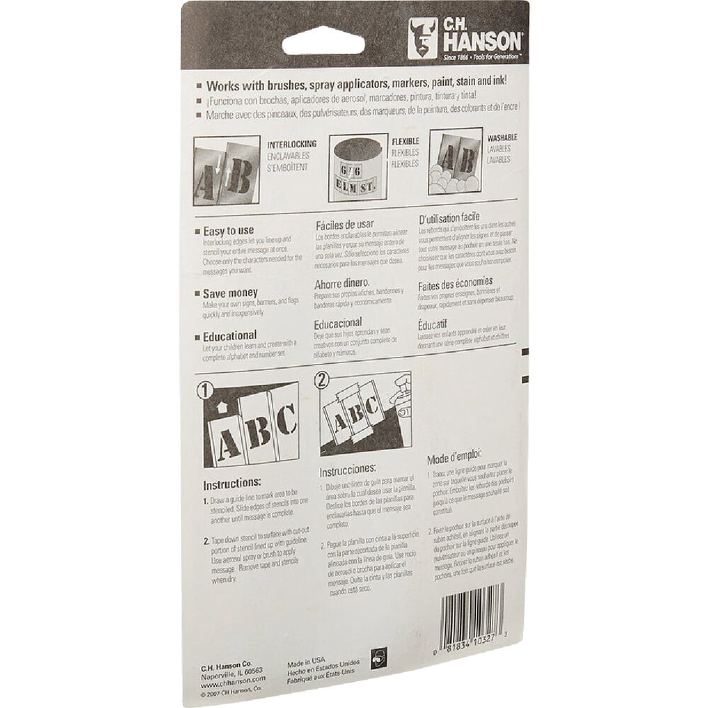 C.H. Hanson 3 In. Letter Stencil Set (32 Piece) 10327