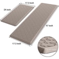 thumbnail image 2 of Kitchen Mat [2 PCS] Cushioned Anti-Fatigue Floor Mat Water Resistant Non-Skid Ergonomic Comfort Foam Rugs Standing Mat for Kitchen Floor Office Sink Laundry(Khaki), 2 of 13