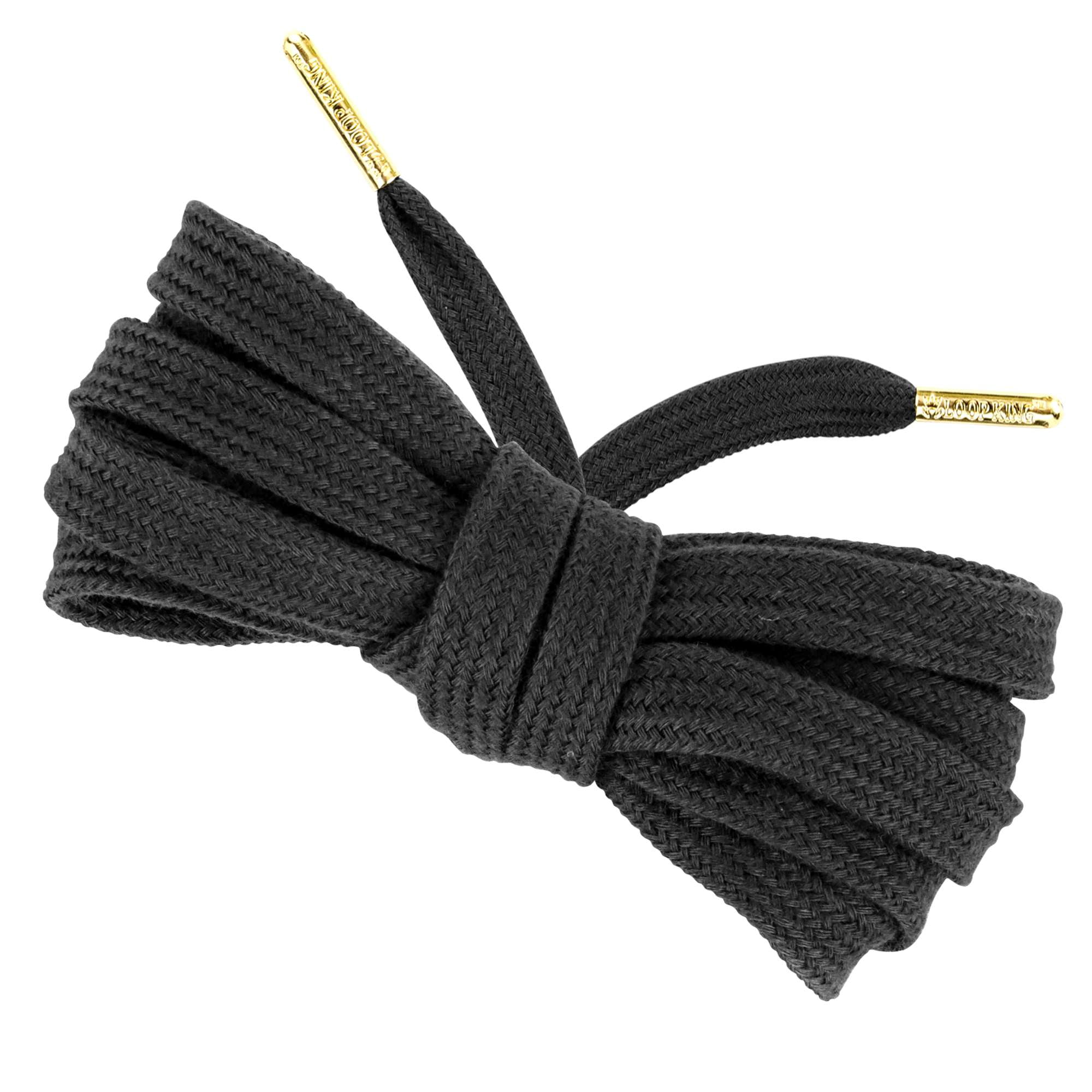 Loop King Laces Flat Cotton Shoelaces with Metal Aglet Tips for Men