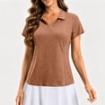thumbnail image 3 of Womens Polo Shirts Summer Collared V Neck Short Sleeve Shirts Dressy Casual Lightweight Plain Golf Shirt, XL, 3 of 8