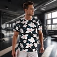 thumbnail image 3 of Wukai Lilies Flowers Print Men's Short-Sleeved Mesh T-Shirt,Quick-Dry Short Sleeve Workout T-Shirt-5X-Large, 3 of 8
