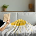 thumbnail image 3 of Saying Soft Flannel Fleece Throw Blanket, Rounded Sun Rough Heart Shaped Beams Philosophy of Life Theme Illustration Image, Cozy Plush for Indoor and Outdoor Use, 50" x 70", Yellow, by Ambesonne, 3 of 5
