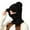 Black, variant on Aihuaihua 3 in 1 Beanie Hat with Scarf and Mask with Brim, 3 in 1 Beanie Hat for Women, Fall Winter Warm Knitted Windproof Balaclava Scarf with Pom Pom