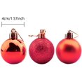 thumbnail image 2 of 24 piezas de adornos de bolas de Navidad pequeñas de 1,57 pulgadas, decoraciones navideñas inastillables, bolas de árbol para decoración de fiestas de bodas, adornos de árboles, ganchos incluidos, 2 of 4