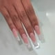 thumbnail image 1 of 24 Uds. De punta francesa blanca para uñas, uñas postizas largas de ataúd, diseños de brillo de diamantes de imitación blancos, uñas artificiales de cobertura completa, 1 of 5