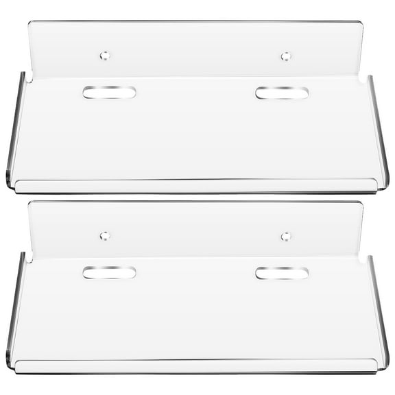 LOLIPPYY Acrylic Floating Book Shelves with Traceless Adhesive, 2pcs for Living Room and Homeowners