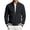 Black, variant on Men's Loose Casual Bomber Jacket, Full Zip Long Sleeve Coat with Ribbed Cuffs & Zipper Pocket for Spring Fall Street Cycling Travel Daily Work
