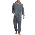thumbnail image 1 of Innerwin Pyjama Imprimé Camouflage pour Hommes, Combinaison de Détente à Manches Longues, Justaucorps Chaud Gris Foncé S, 1 of 5