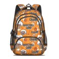 thumbnail image 2 of Basketball and Hoop Orange Pattern Backpack for School, Cute School Bag with Adjustable Shoulder Straps and Padded Back, 16.9"x12.6"x5.9", 2 of 5
