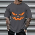 thumbnail image 2 of T Shirts for Man Halloween Classic Funny Pumpkin Face Printed Short Sleeve Crew Neck Tees Party Casual Fall Season Loose Fit Comfortable Men Shirts Dark Gray XXL, 2 of 4