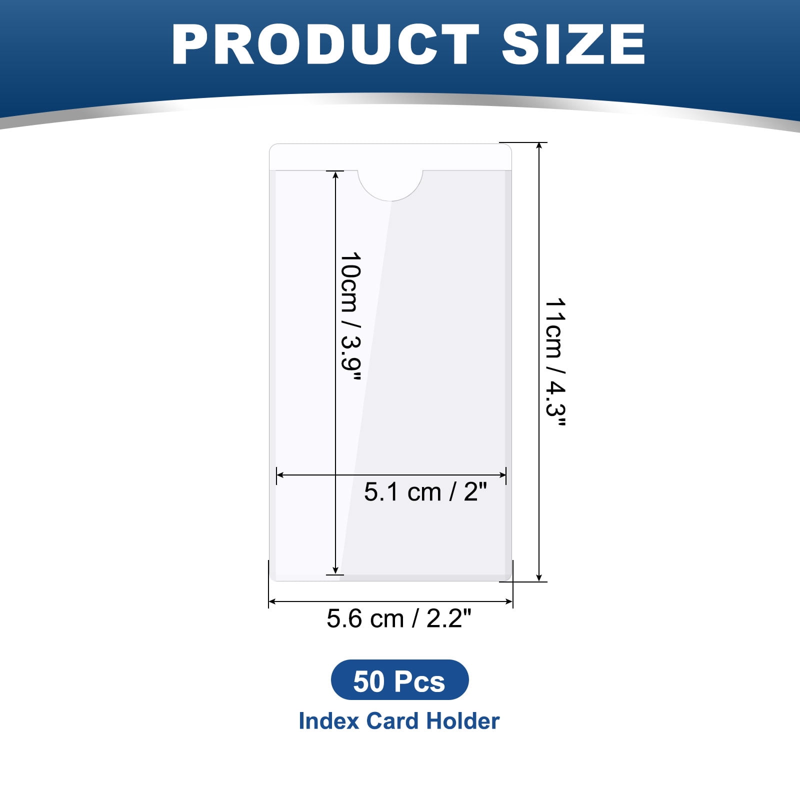 Uxcell Self-Adhesive Card Pockets Clear Pocket Label Holders Plastic Card Sleeves for Library Bins 3.9"x2"
