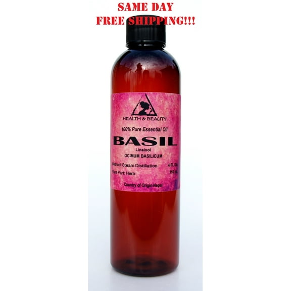 BASIL ESSENTIAL OIL LINALOOL AROMATHERAPY NATURAL 100% PURE 4 OZ