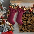thumbnail image 5 of 2 Pack Large Velvet Christmas Stockings, 18 Inch Neutral Xmas Stockings with Ruffled Design & Hanging Loops for Fireplace Mantle, Vintage Holiday Party Decor, 5 of 6