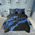 thumbnail image 2 of Manfei Black Gold Blue 7 Pieces Bed in a Bag Twin Size, Watercolor Marble Bed Set, Abstract Stone Pattern Bed Sheets Setp with Comforter, Ultra Soft Bedroom Decoration, 2 of 8
