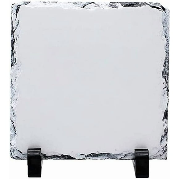 baomifa-Sublimation Cadre Photo Carré en Ardoise Roche Cadre Photo Personnalisé Nouveauté pour Mariage, Anniversaire, Naissance Bébé, 7.9x7.9 Pouces
