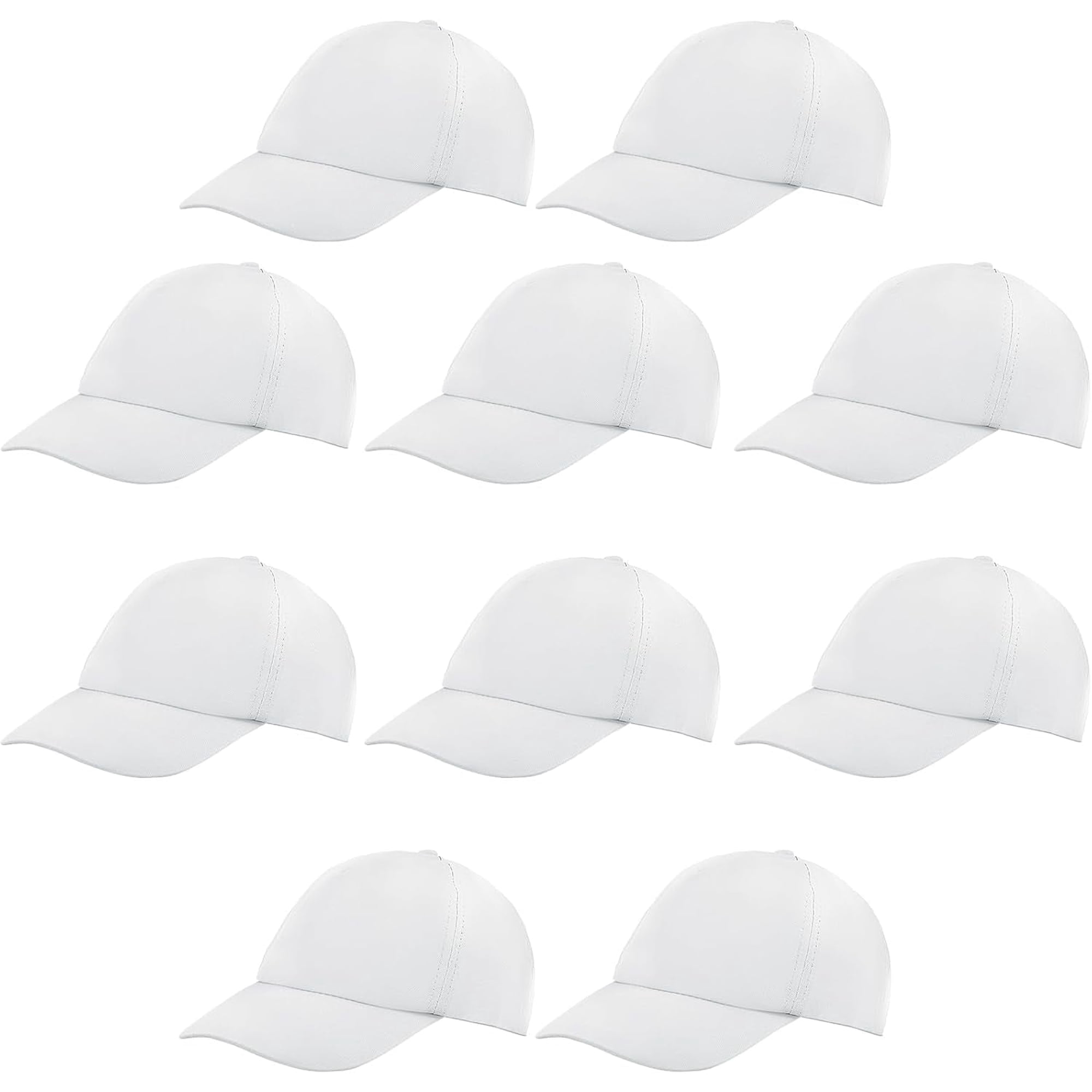 10 Pieces Baseball Caps, DIY Baseball Hats for Kids, Blank Caps with Adjustable Back Strap, Sun Hats for DIY Painting