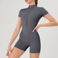 thumbnail image 1 of Monos deportivos con cremallera para mujer, traje de Fitness de una pieza, chándal de gimnasio, mono corto, conjunto de Yoga de verano, monos, ropa deportiva de entrenamiento, 1 of 5