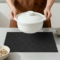 thumbnail image 4 of Placemats Set of 6 Leather Placemats with Pattern for Kitchen Dining Table Decor Heat Resistant Table Place Mats Dark Black 17.7x11.8inch, 4 of 6
