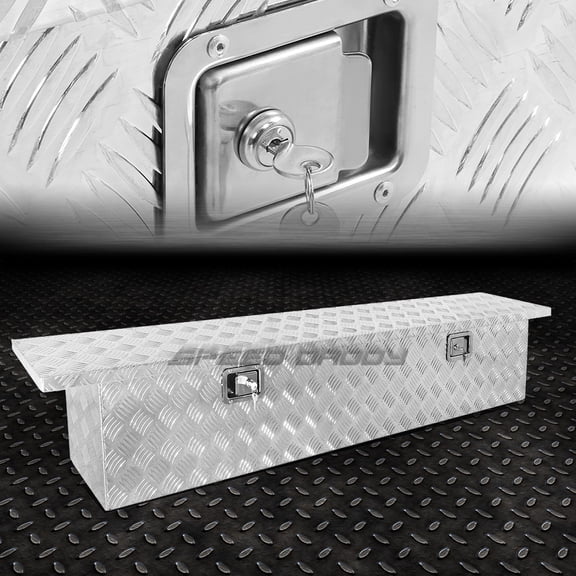 69"X12"X14" CHROME ALUMINUM PICKUP TRUCK TRUNK BED TOOL BOX TRAILER STORAGE LOCK