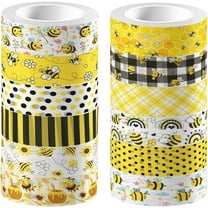 12 Rolls Bee Tape Masking Tapes Honey Flower Honeycomb Yellow Decorative Gift Wrapping Tapes
