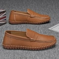 thumbnail image 5 of Men's Casual Leather Penny Loafers Lightweight Comfortable Fashion Slip-on Moccasins for Walking Business Driving Shoes Brown 11.5 US, 5 of 7
