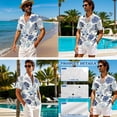 thumbnail image 4 of Xixirimido Vintage Hibiscus Palm Leaf Print Hawaii Couple Matching Outfit Men's Hawaiian Shirt and Women's Summer Sleeveless Dress Soft Midi Beach Dresses Matchable Couple Outfits, XL, 4 of 7