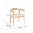 thumbnail image 2 of Ilios Innova | Conjunto de 2 Sillas Nórdico de Comedor con Reposabrazos, Asiento Beige Acolchado PU y Estructura de Madera Natural, Diseño Moderno y Minimalista, 2 of 9