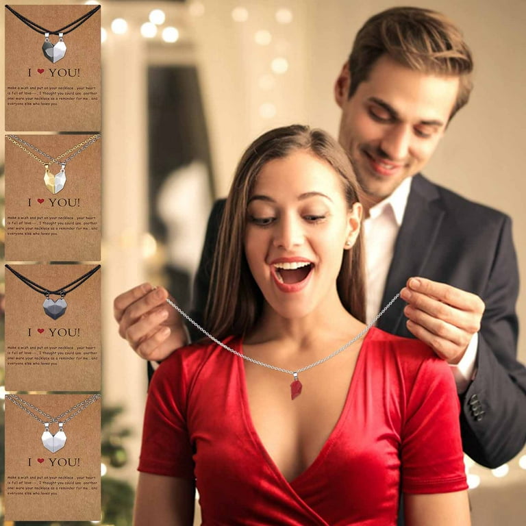 Heart Stone Magnetic Couple Necklace Set For Women And Men, Attractive  Pendant Magnet Red Heart Necklace From Xiteng04, $1.38