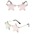 thumbnail image 4 of Wutalume Unisex Star Shaped Sunglasses, Fashion Solid Color Fun Eyewear for Dance Party, Holiday Celebration, Decorative Glasses, UV Protection, Novelty Accessory for Men and Women,Light pink, 4 of 4