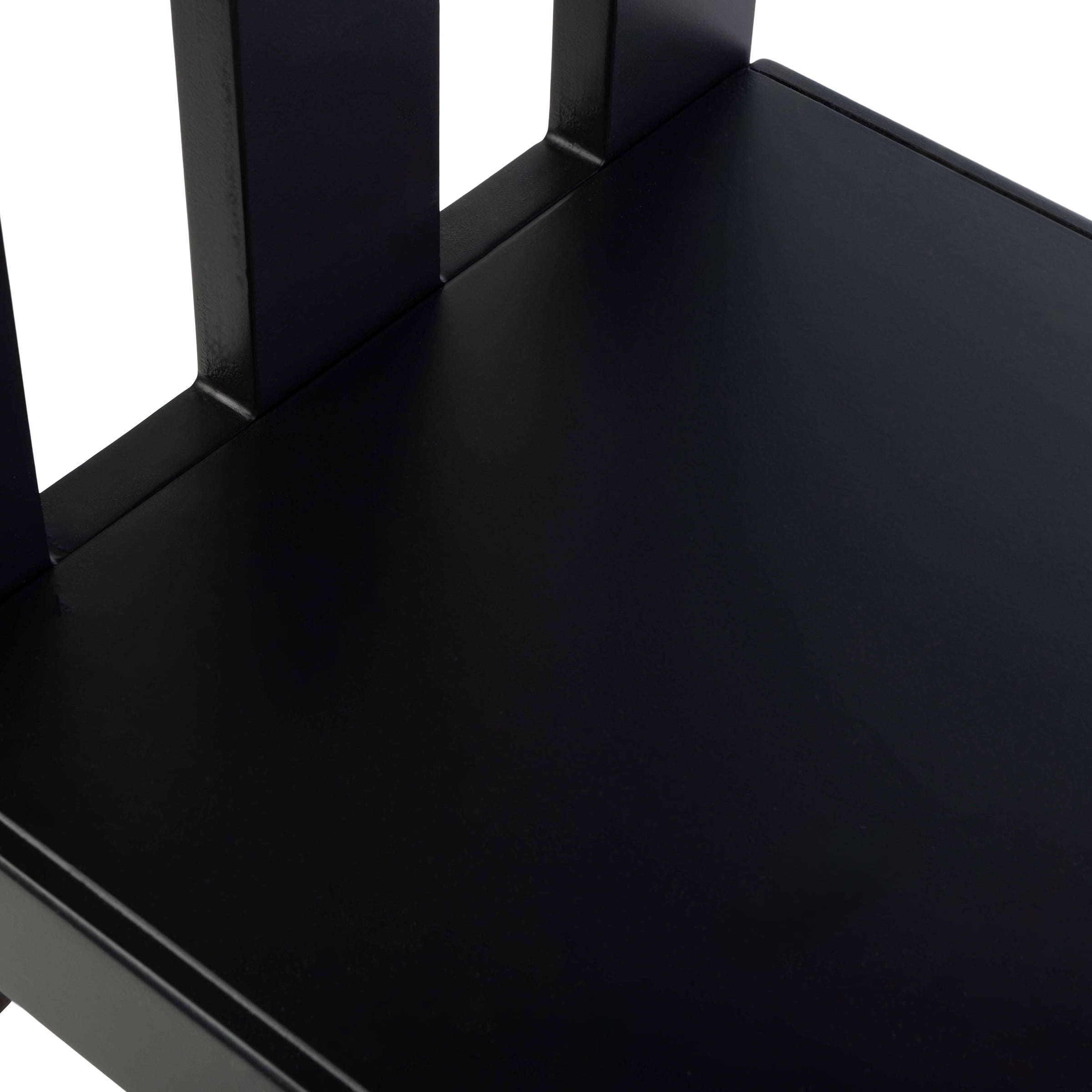 Lavish Home 2-Tier Console Table - 39x11.8in Narrow Entryway Table (Black)