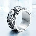 thumbnail image 3 of Pisces Embossed Ring Exquisite Stainless Steel Mens Zodiac Animal Ethnic Style Titanium Baking Varnish Type Us, 3 of 6