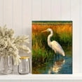 thumbnail image 2 of Great Egret Canvas Art, Rainfall Bird Painting, Elegant Serene Wildlife Home Wall Decor, 2 of 8