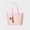 Pink, variant on Bear Bow All Over Print Large Commuter Tote Shoulder Bag, Plush Bear Charm Handbag for Women, Pink
