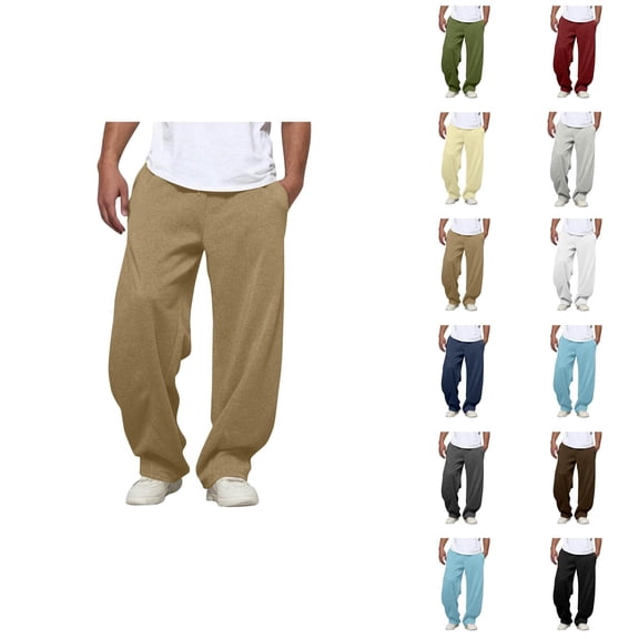 Men Sweatpants Big And Tall 2026 Fashion Elastic Waist Drawstring Loose Fit Casual Harem Pants with Pockets Trousers
