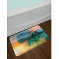 thumbnail image 2 of Night Ocean Bath Mat, Sea and Palm Trees Mountains Forest Background, Plush Bathroom Decor Mat with Non Slip Backing, 29.5" X 17.5", Multicolor, by Ambesonne, 2 of 2